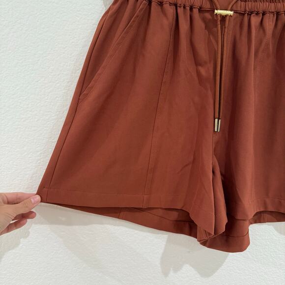 Varley Barket Woven Short Stretch Twill Mocha Biscuit Burnt Orange Extra Small - Picture 8 of 15